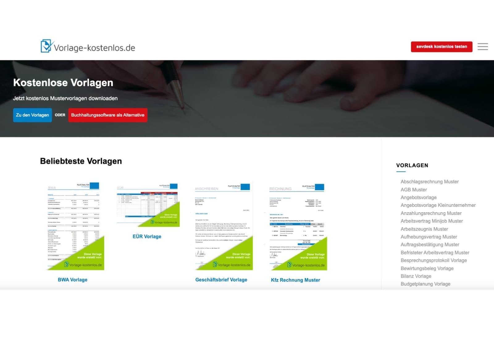 vorlage-kostenlos.de: Medienportal mit kostenlosen Rechnungs-, Angebots- und Buchhaltungsvorlagen