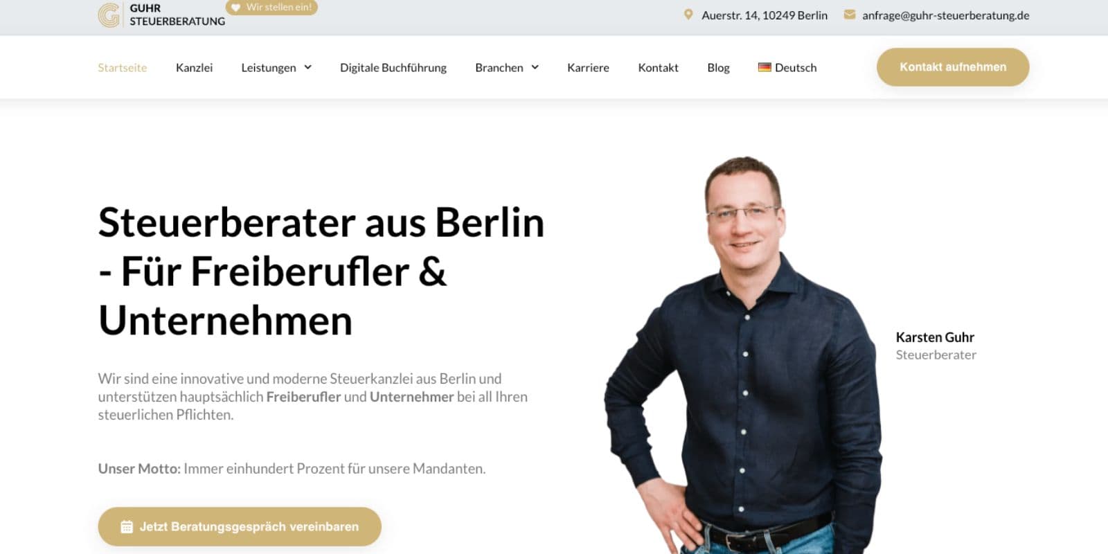 Webseite von Guhr Steuerberatung