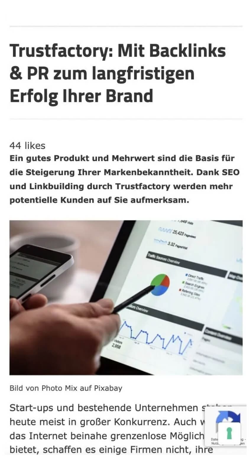 Presseartikel über Trustfactory in der starting-up.de
